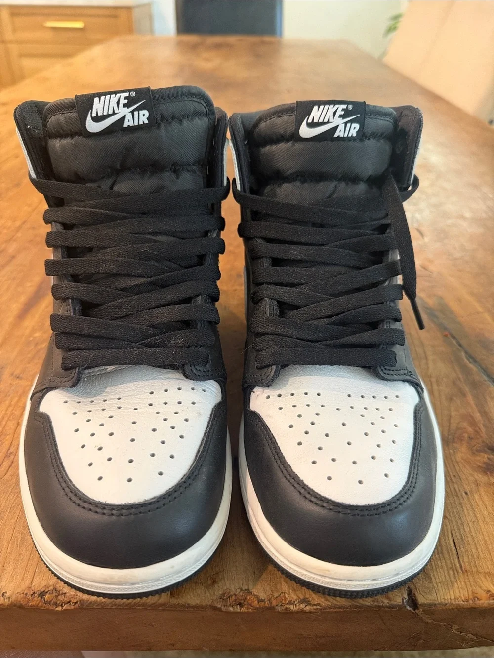 Jordan Black and White Retro High-Top Sneakers